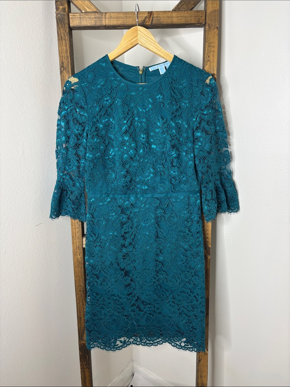 Draper James Teal Lace Midi Dress Size 4